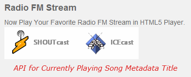 API - Current Playing ICECAST SHOUTCAST METADATA