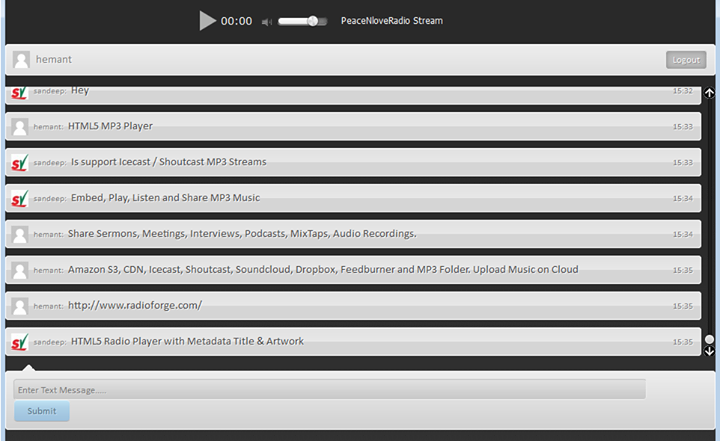 HTML5 Radio Icecast Shoutcast Player with Text Chat