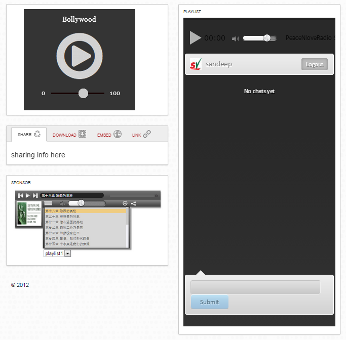 HTML5 Radio Player with Text Chat